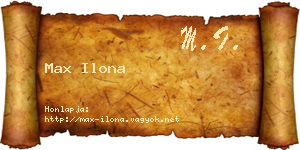 Max Ilona névjegykártya